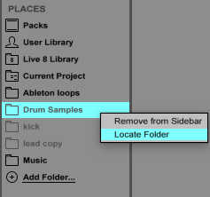 move ableton live packs to another folder