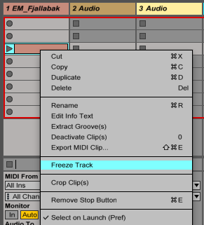 Freezing a track is a good way to save CPU resources.