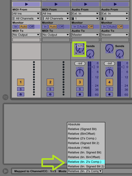 ユーザーモードでMIDIマッピングの設定をする方法（Push 1 ～ 2