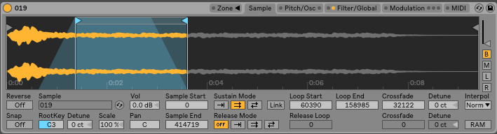 sampling in ableton live lite