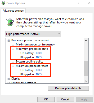 laptop full performance on battery