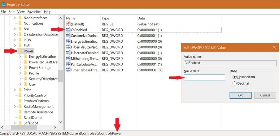 Setting registers