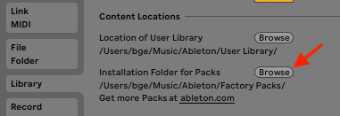 ableton live packs not installing