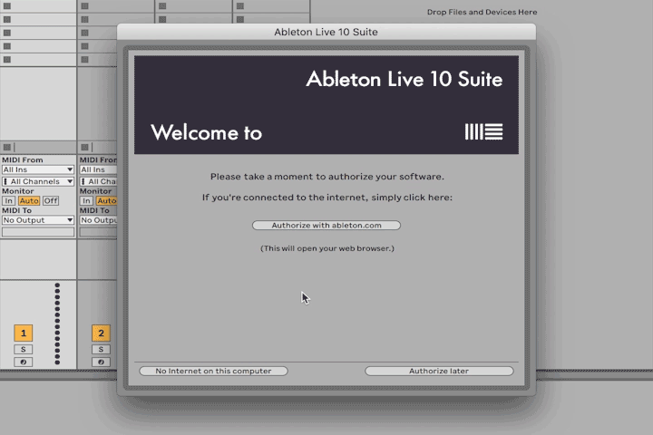 need authorization for ableton 10 suite v10.0.2