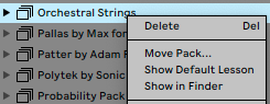 how to move ableton live packs to a different location