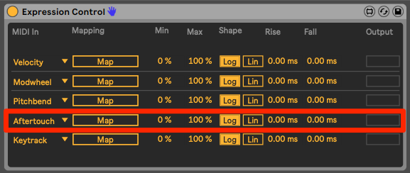 ableton push 2 aftertouch