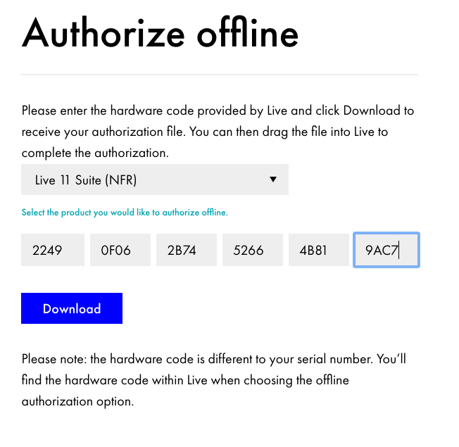 authorizaiton file ableton 10 suite