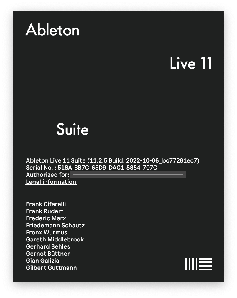 Installed Live Version – Ableton