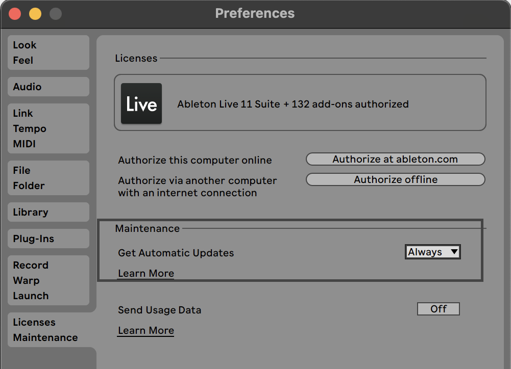 Updating Live – Ableton